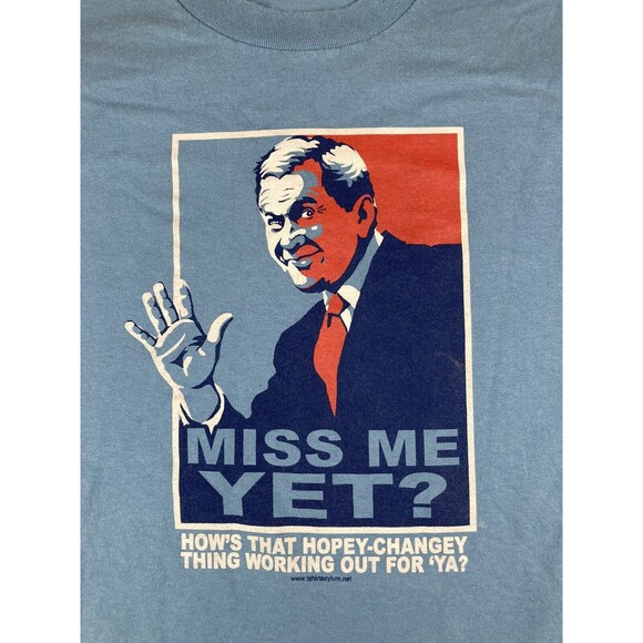 VTG George H W Bush 41st POTUS Miss Me Yet? T-Shirt Mens Size XL Political - Picture 2 of 7